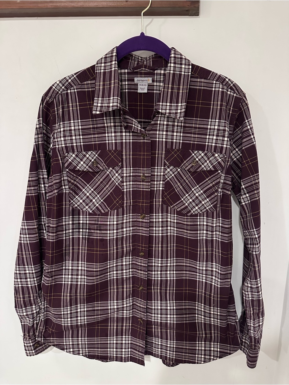 Carhartt Women's Plum Plaid Button-Down Shirt